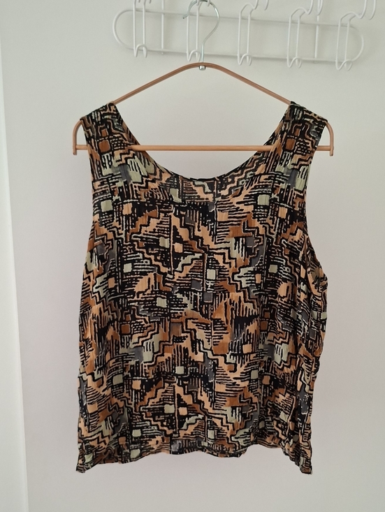 Vintage Tops - Vintage 80's/90's Southwestern Graffiti Boxy Cropped Shell Top/Tank (Size M)